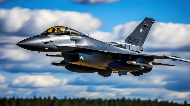 f 16 fighter jet in the skies 