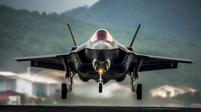 F 35 Fighter jet american air force taking off