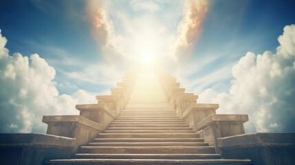 Stairs to heaven leading up in the sky