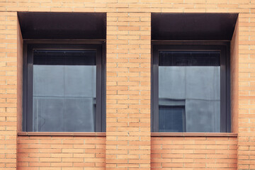 Urban contemporary architecture. Close up of a modern office building facade.