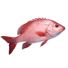 Obraz premium A single red snapper fish standing alone on a transparent background