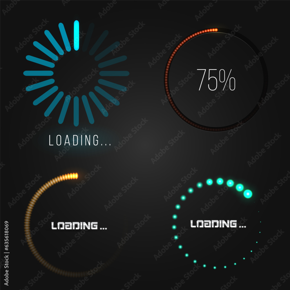 Poster progress loading icon. downloading process. concept technology. vector illustration.