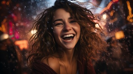 Friends celebrating a New Year's party. Generative AI