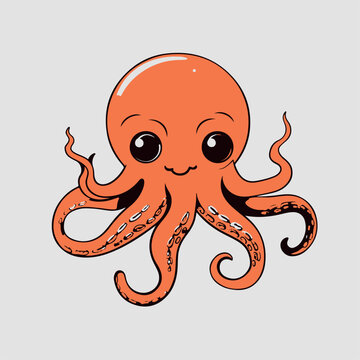 Octopus in cartoon, doodle style. 2d vector illustration in logo, icon style. 