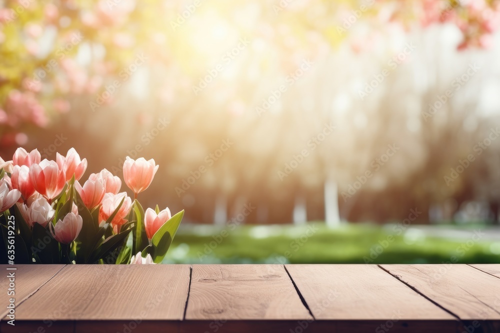 Poster table background and spring time