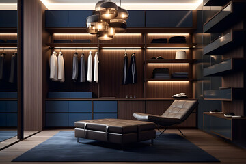 Minimalist dressing room with beautiful and elegant colors