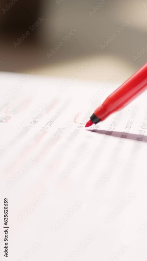 Poster book script or text grammar edit