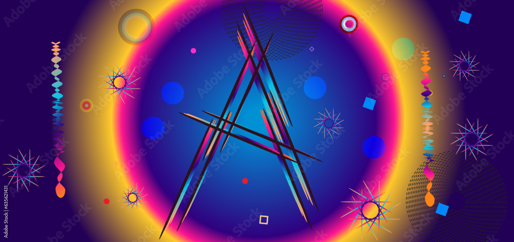 Wall mural abstract background with multicolored geometric elements. vector illustration for your design