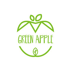 Logo concept with an apple and an inscription.Vector illustration.