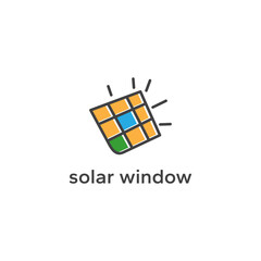 A fresh and innovative logo idea featuring a stylized solar panel design.Vector illustration