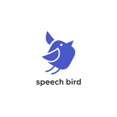 Logo of an abstract bird and speech bubble fusion. Ideal for tech startups, creative agencies. Vector illustration.