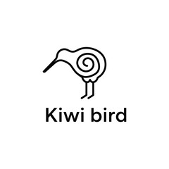 Logo of a conceptually drawn kiwi bird. A unique emblem of natural wonder, brought to life through. Vector illustration.