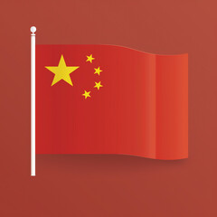 country flag illustration for China, vector style  