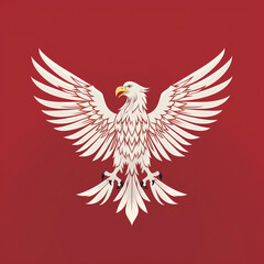 Obraz premium Poland National Crest , White Eagle on Red background