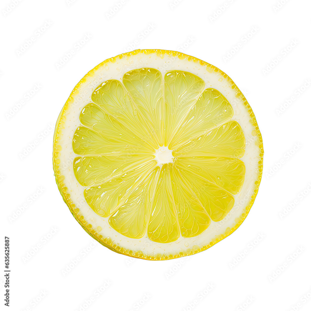 Poster close up of lemon and lime slice on transparent background