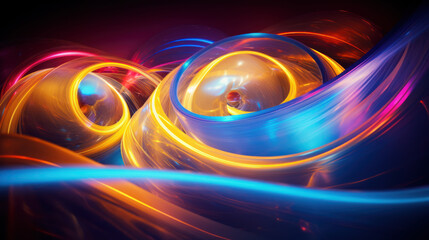 High-tech modern background with colorful glowing motion lines
