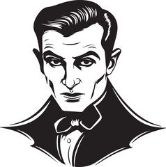 Dracula head, Scary Dracula, Vampire, Halloween Dracula, Vector illustration, SVG