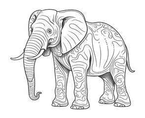 Black and white illustration for coloring animals.