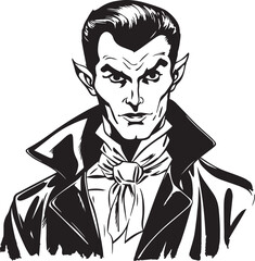 Dracula head, Scary Dracula, Vampire, Halloween Dracula, Vector illustration, SVG