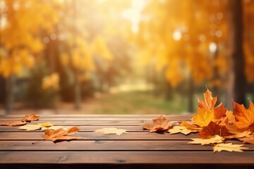 Naklejka na ściany i meble Beautiful Autumn Landscape With Colorful Foliage for advertisement ai generated