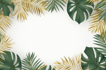 Fototapeta premium Creative Nature Background, Gold And Green Tropical ai generated