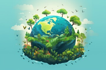 Earth Day Illustration, Ecology Environmental