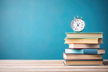 Stack Of Books And Pencils On School Table