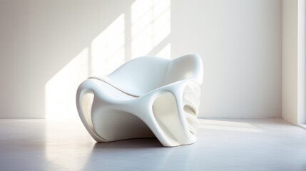 white chair in the room. Generative AI