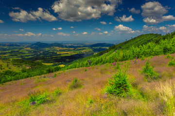 Fototapeta premium Summer views of the Beskydy landscape in the Czech Republic