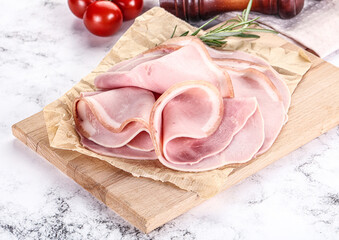 Slices of natural organic ham