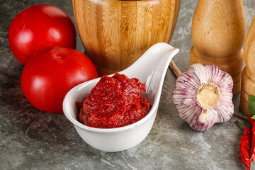 Natural organic red tomato paste