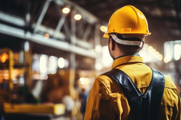 Unrecognizable Worker In A Yellow Hard Hat