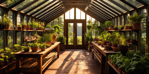 Fototapeta premium Greenhouse agriculture