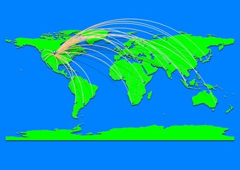 Naklejka premium Vibrant Rapid City, United States of America map - Export concept map for Rapid City, United States of America on World map. Suitable for export concepts.