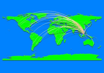 Naklejka premium Vibrant Sandakan, Malaysia map - Export concept map for Sandakan, Malaysia on World map. Suitable for export concepts. File is suitable for digital editing and prints of all sizes.