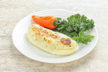 Roasted traditional cheese haloumi