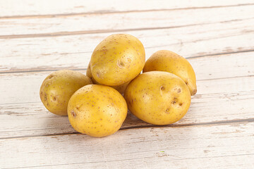 Raw young baby potato heap
