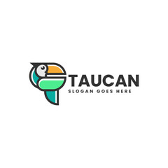 Vector Logo Illustration Toucan Simple Mascot Style