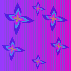 Fototapeta na wymiar Vector abstract pattern in the form of a frame of flowers on a purple background