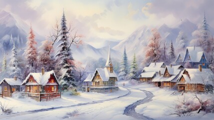 Cold winter day, snow-covered landscapes, cozy traditions.
