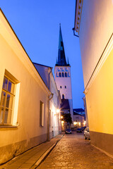 Narrow street of Tallinn city ,Estonia