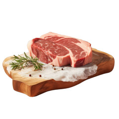 Veal steak on a dark board