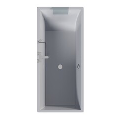 bathtub isolated on a white background, 3D illustration, and a CG render