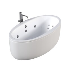 bathtub isolated on a white background, 3D illustration, and a CG render