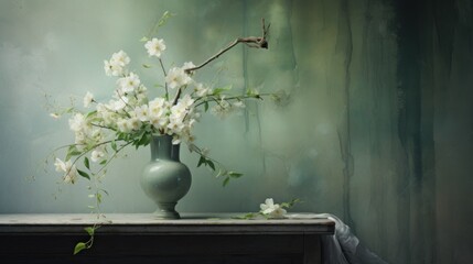 still life with flowers. Generative AI