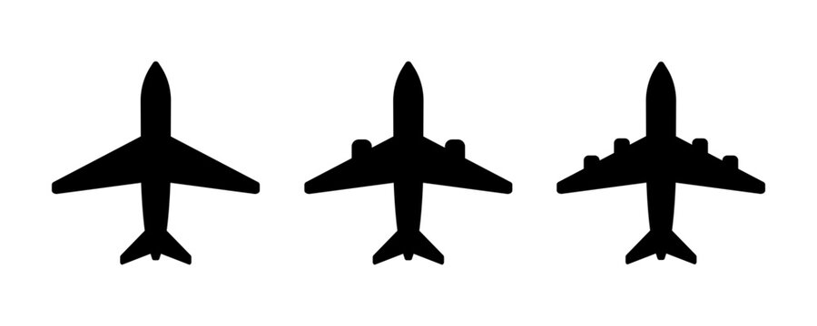 Vector plane icons. Simple airplane illustration set.