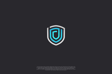 Security shield with icon technology logotype concept idea. Vector Design template element