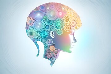 human head with brain