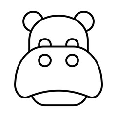 hippo icon, sign, symbol in line style