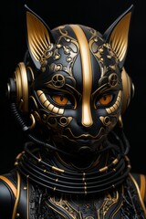 Carnival mask on black background. Generative AI photos.